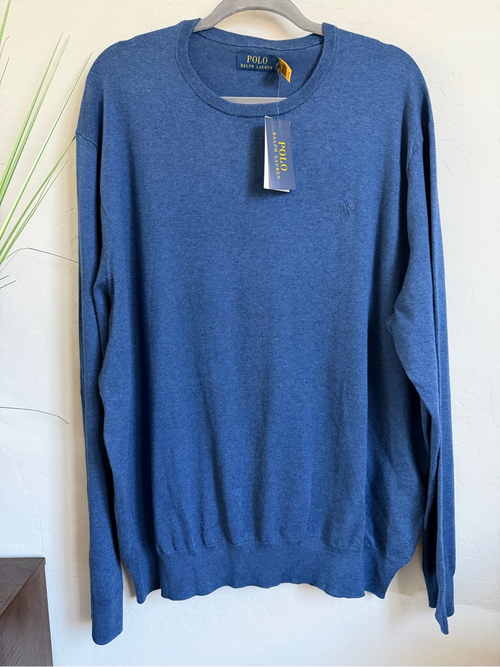 Polo Ralph Lauren Mens XXL Navy Cotton Crewneck Sweater NWT $125